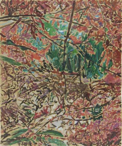 <em>Giverny 07</em>, huile sur vélin d'Arches, 25x30, 2016