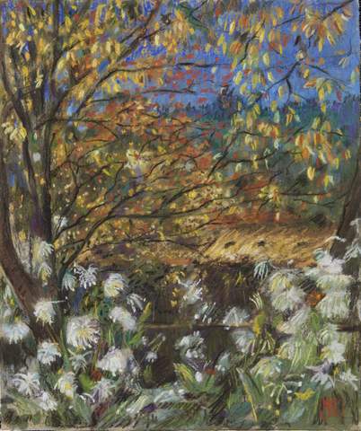 <em>Giverny 16</em>, huile sur papier et pastel, 25x30, 2016