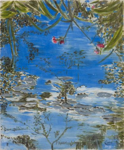 <em>Giverny 17</em>, huile sur vélin d'Arches, 25x30, 2016