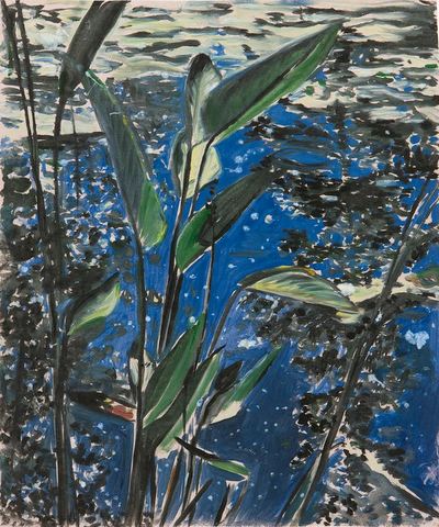 <em>Giverny 20</em>, huile sur papier et pastel, 25x30, 2016