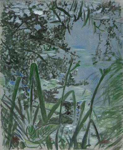 <em>Giverny 24</em>, huile sur papier et pastel, 25x30, 2016