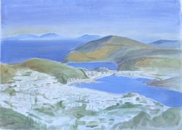 Entre deux mers, tempera, 55x40